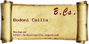 Bodoni Csilla névjegykártya